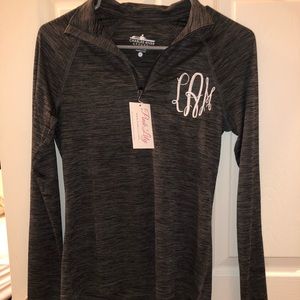 Pink Lily monogram pullover